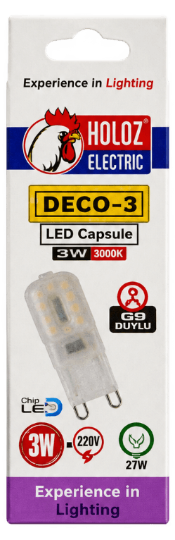 Holoz DECO-3 LED kapsula G9 3W