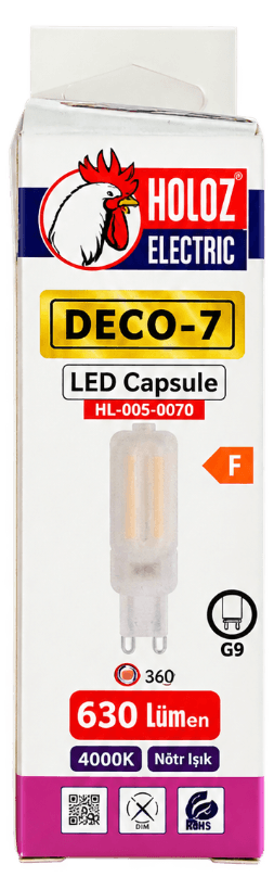 Holoz DECO-7 LED kapsula G9