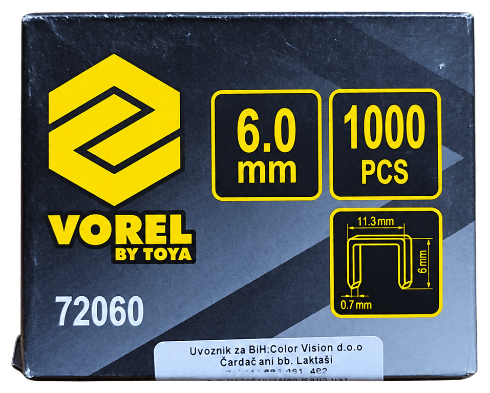 Vorel klamerice 6 mm, 1000 kom